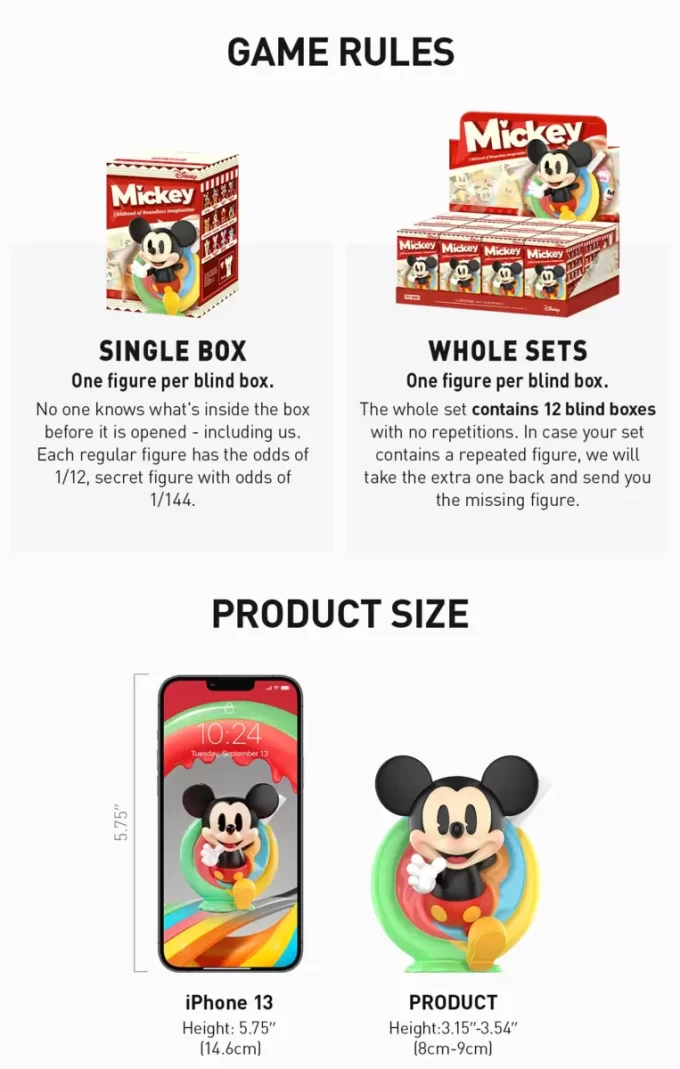 Figuras da série Disney Mickey Childhood of Boundless Imagination