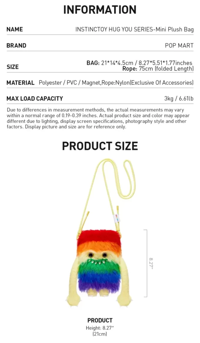 INSTINCTOY HUG YOU SERIES – Mini bolsa de pelúcia