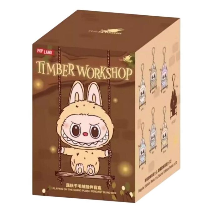 Labubu The Monsters Timber Workshop Brincando no Balanço Pingente Pop Land Caixa Lacrada Exclusiva (1 Caixa Surpresa)