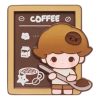 Ímã de geladeira da Pop Bean Coffee Factory “Dimoo Freshly Hand Ground”
