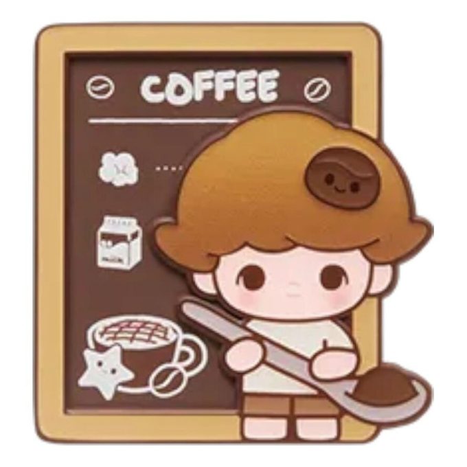 Ímã de geladeira da Pop Bean Coffee Factory “Dimoo Freshly Hand Ground”