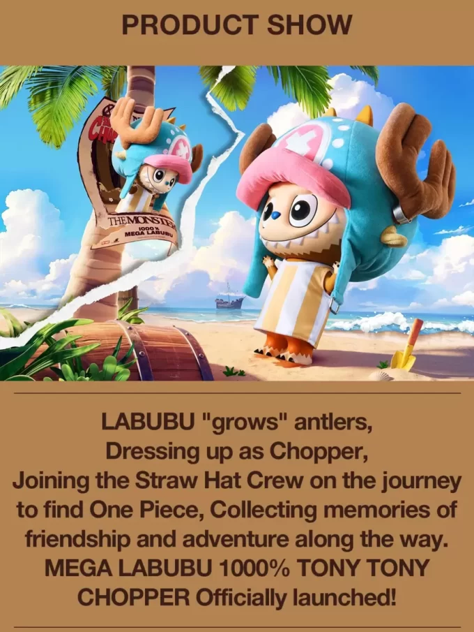 [Escaneie para comprar] MEGA LABUBU 1000% TONY TONY CHOPPER