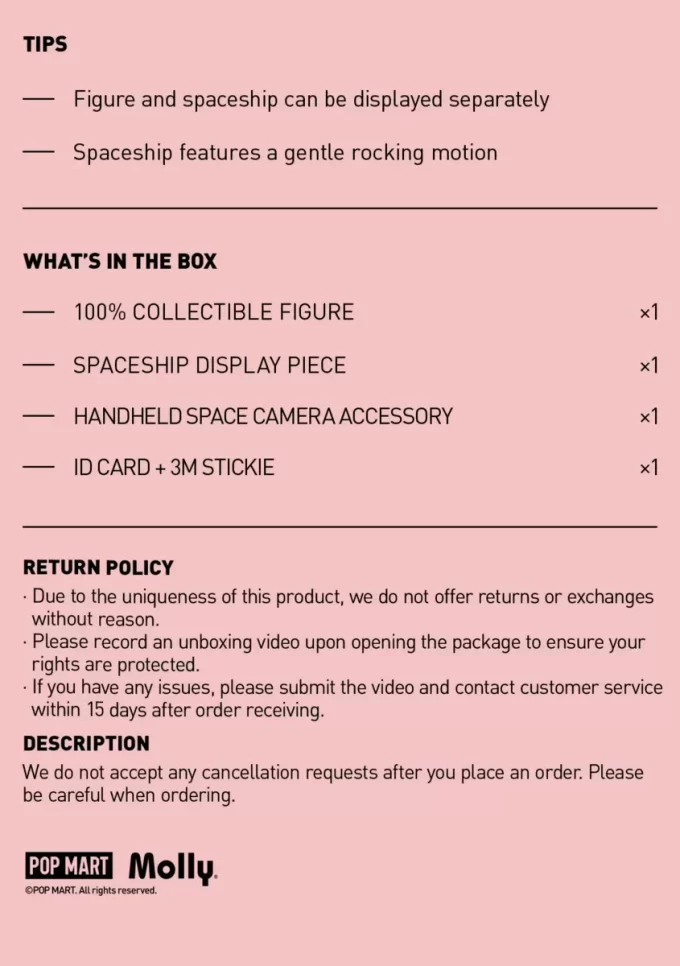 MEGA SPACE MOLLY 100% Série Blooming-Rose