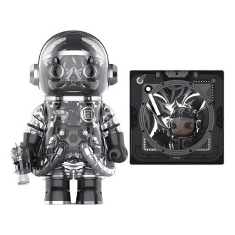 Pop Mart x CLOT Mega Space Molly Black Alienegra Set 400% + Conjunto de Pintura Estereoscópica 3D