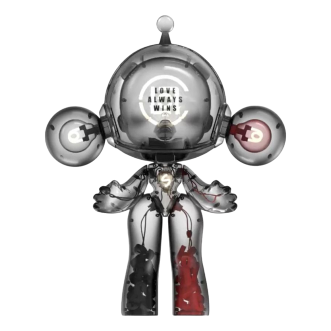 Pop Mart x Clot Skullpanda Mega Invencível Boneco de Amor 1000%