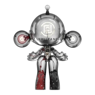 Pop Mart x Clot Skullpanda Mega Invencível Boneco de Amor 1000%