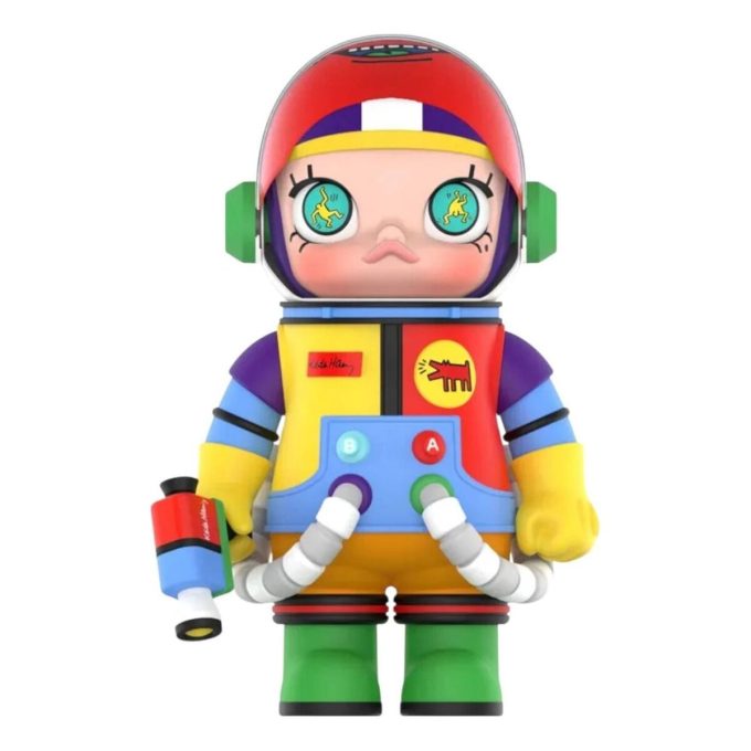 Pop Mart x Keith Haring Mega Space Molly Coleção de Tesouros Artísticos 1000%