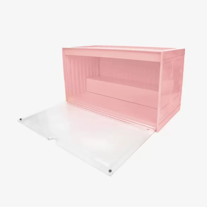Recipiente de exposição luminosa POP MART (branco, amarelo e rosa)