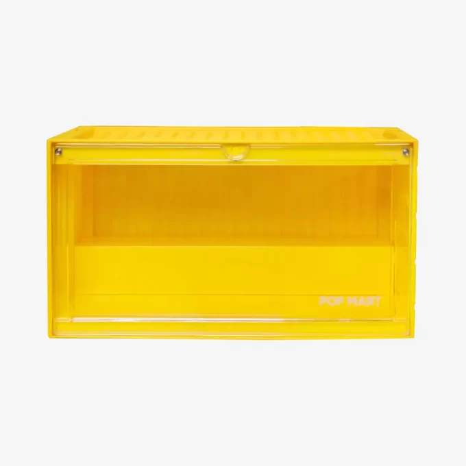 Recipiente de exposição luminosa POP MART (branco, amarelo e rosa)