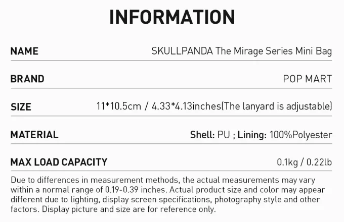 SKULLPANDA Mini Bolsa Série Mirage