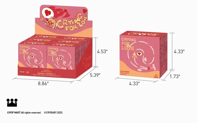 Série CRYBABY Crying For Love – Caixa surpresa com pingente para celular