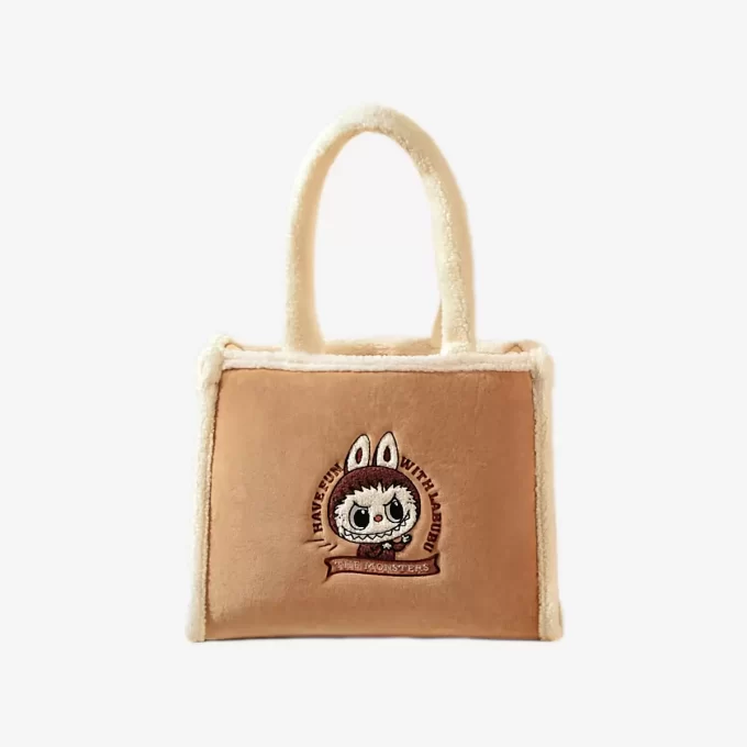 Série de bolsas clássicas – Bolsa de pelúcia LABUBU (marrom)