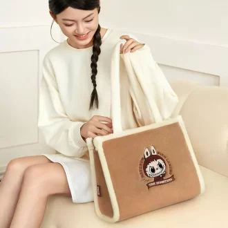 Série de bolsas clássicas – Bolsa de pelúcia LABUBU (marrom)