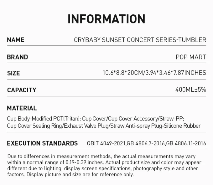 Série de concertos CRYBABY Sunset – Copo