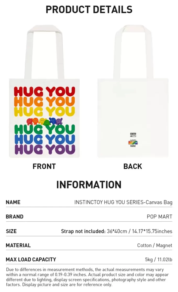 SÉRIE INSTINCTOY HUG YOU – Bolsa de lona
