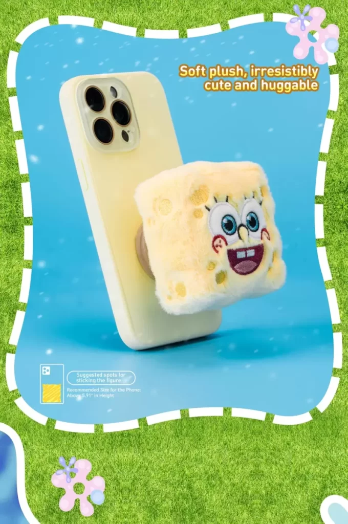Suporte para celular com fundo de biquíni do Bob Esponja