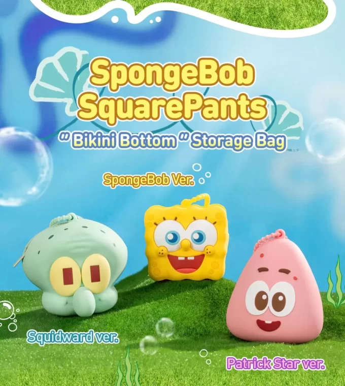 Suporte para celular com fundo de biquíni do Bob Esponja