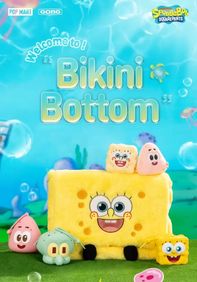 Suporte para celular com fundo de biquíni do Bob Esponja