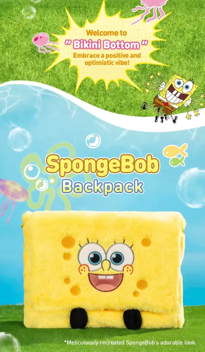 Suporte para celular com fundo de biquíni do Bob Esponja