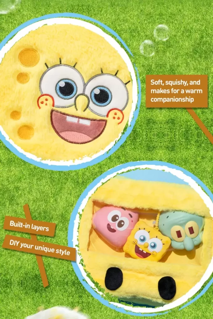 Suporte para celular com fundo de biquíni do Bob Esponja