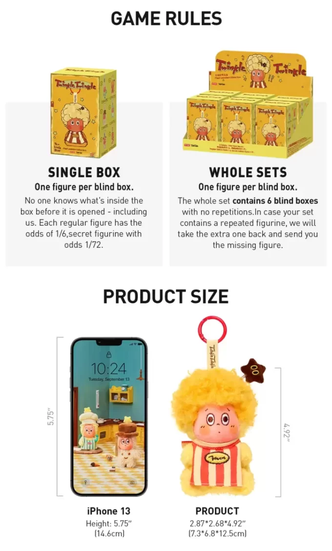 Twinkle Twinkle Be A Little Star Series – Caixa surpresa com pingente de pelúcia